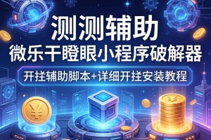 实测辅助“微乐干瞪眼小程序破解器”开挂辅助脚本+详细开挂安装教程