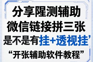 分享实测辅助“微信链接拼三张是不是有挂+透视挂”开挂辅助软件教程