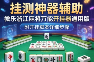 实测神器辅助“微乐浙江麻将万能开挂器通用版”附开挂脚本详细步骤