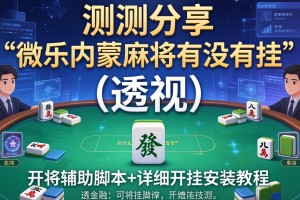 实测分享“微乐内蒙麻将有没有挂”(透视)开挂辅助脚本+详细开挂安装教程
