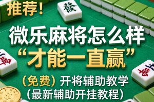 推荐一款“微乐麻将怎么样才能一直赢”(免费)开挂辅助教学(最新辅助开挂教程)