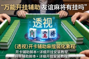万能开挂辅助“友谊麻将有挂吗”(透视)开挂辅助脚本+详细开挂安装教程