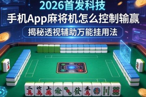 2026首发科技“手机App麻将机怎么控制输赢”揭秘透视辅助万能挂用法