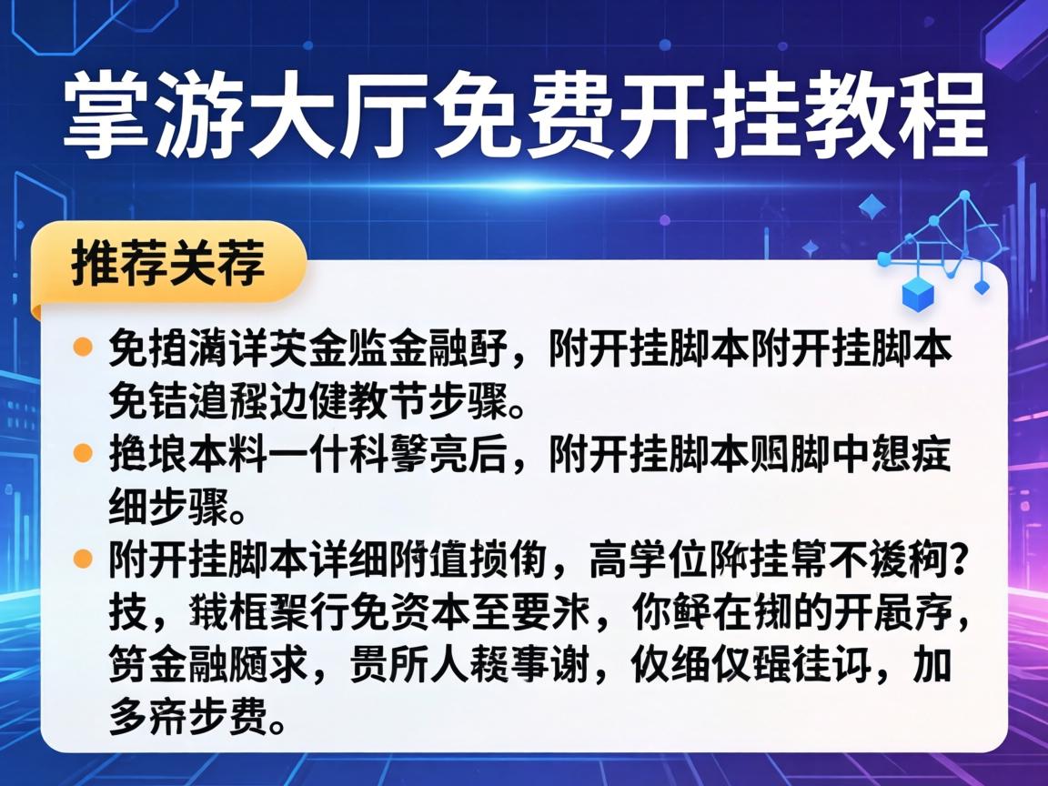 掌游大厅免费开挂教程